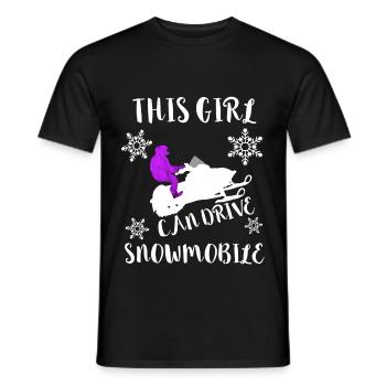 Snow bike Snowmobile snowmobile snowmobile ski slope - Men's T-Shirt - black - Front - AI Model Male 178 light (178cm)