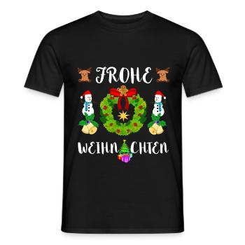 Merry Christmas Advent wreath Christmas wreath - Men's T-Shirt - black - Front - AI Model Male 178 light (178cm)