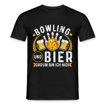 Bowling Bier Darum Bin Ich Hier Kegeln Bowling - Männer T-Shirt - Schwarz - Vorne - AI Model Male 178 light (178cm)