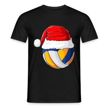 Weihnachten Weihnachtsmütze Weihnachts Volleyball - Männer T-Shirt - Schwarz - Vorne - AI Model Male 178 light (178cm)