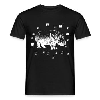 Hippo - Safari Wilderness Africa - T-shirt homme - noir - Devant - AI Model Male 178 light (178cm)
