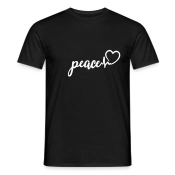 peace heartbeat peace love peace - Men's T-Shirt - black - Front - AI Model Male 178 light (178cm)