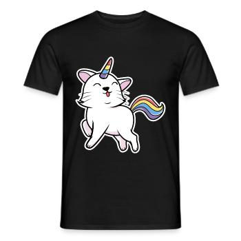 Kawaii Caticorn - chat licorne - T-shirt homme - noir - Devant - AI Model Male 178 light (178cm)