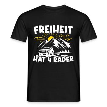 Freiheit Offroad 4x4 Gelände Geländewagen - Männer T-Shirt - Schwarz - Vorne - AI Model Male 178 light (178cm)