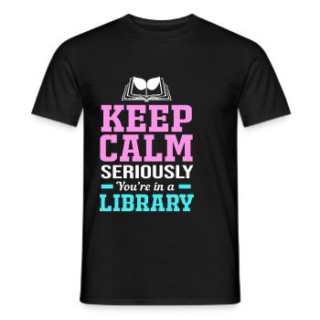 Library Book Bookworm Reading Bookworm - Men's T-Shirt - black - Front - AI Model Male 178 light (178cm)