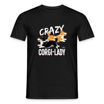 crazycorgilady2 - T-shirt homme - noir - Devant - AI Model Male 178 light (178cm)