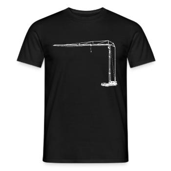 Faltkran aufgebaut weiß Kran crane - Männer T-Shirt - Schwarz - Vorne - AI Model Male 178 light (178cm)