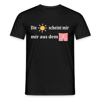 Die Sonne scheint mir aus dem Popo - Männer T-Shirt - Schwarz - Vorne - AI Model Male 178 light (178cm)