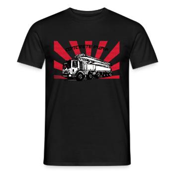 pump white beton - Pumpe aus weißem Beton - Männer T-Shirt - Schwarz - Vorne - AI Model Male 178 light (178cm)