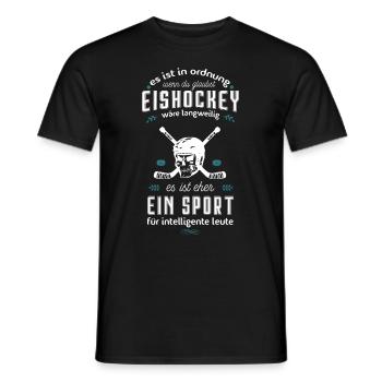 Ice Hockey Shirt · Skull · Sports Gift - Men's T-Shirt - black - Front - AI Model Male 178 light (178cm)
