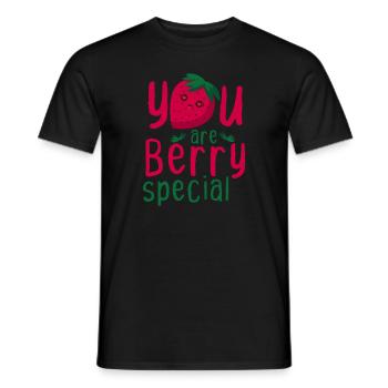 Frucht Erdbeer Früchte Erdbeere Berry Special - Männer T-Shirt - Schwarz - Vorne - AI Model Male 178 light (178cm)