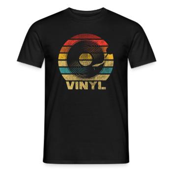 Vinyl Vintage Retro Musik Schallplatte Platte LP - Männer T-Shirt - Schwarz - Vorne - AI Model Male 178 light (178cm)