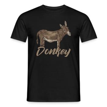 Donkey animal animal lover animal lover animal love idea - Men's T-Shirt - black - Front - AI Model Male 178 light (178cm)