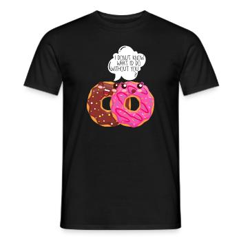 Donut amour partenaire relation copain blague drôle - T-shirt homme - noir - Devant - AI Model Male 178 light (178cm)