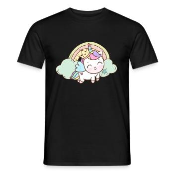 Licorne Princesse Couronne Étoiles Tige Chaussures Rose - T-shirt homme - noir - Devant - AI Model Male 178 light (178cm)