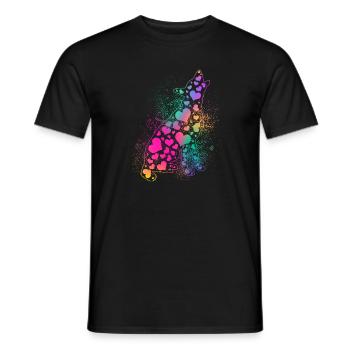 Dogs love dog lovers cool heart dog best F - Men's T-Shirt - black - Front - AI Model Male 178 light (178cm)