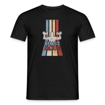 Workout Retro Fitness Training Gym Vintage - Men's T-Shirt - black - Front - AI Model Male 178 light (178cm)