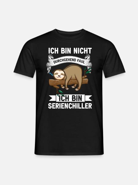 Serienchiller Faultier - Männer T-Shirt - Schwarz
