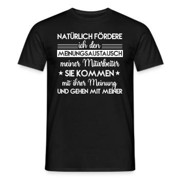 Natürliche fördere ich den Meinungsaustausch - Männer T-Shirt - Schwarz - Vorne - AI Model Male 178 light (178cm)