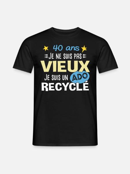 40 ans anniversaire papa fête des pères humour - T-shirt homme - noir