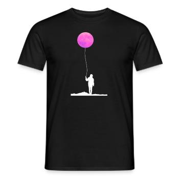 Moon Sunset Balloon Full Moon Balloon - Men's T-Shirt - black - Front - AI Model Male 178 light (178cm)