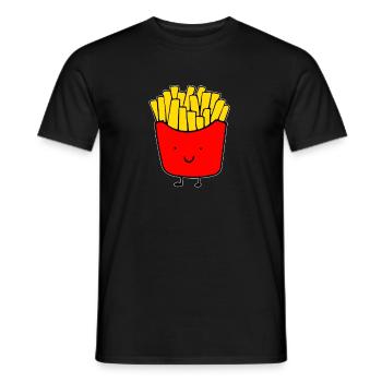 I love French fries fries French fries chips - Men's T-Shirt - black - Front - AI Model Male 178 light (178cm)