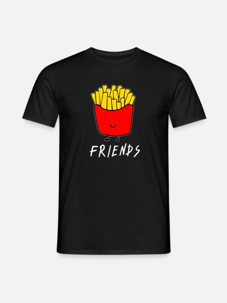 Best Friends - Beste Freunde - Pommes - Fritten - Männer T-Shirt - Schwarz