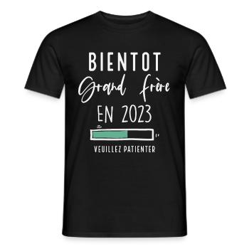 Bientôt grand frère 2023 - T-shirt homme - noir - Devant - AI Model Male 178 light (178cm)