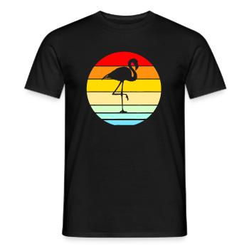 Flamingo Sonnenuntergang - Männer T-Shirt - Schwarz - Vorne - AI Model Male 178 light (178cm)