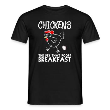 Chicken Breakfast - Hühner Frühstück Eier Geschenk - Männer T-Shirt - Schwarz - Vorne - AI Model Male 178 light (178cm)