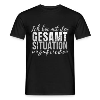Ich bin mit der Gesamtsituation unzufrieden - Männer T-Shirt - Schwarz - Vorne - AI Model Male 178 light (178cm)