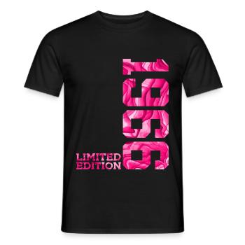 60E ANNIVERSAIRE ÉDITION LIMITÉE ROSE 1966 - T-shirt homme - noir - Devant - AI Model Male 178 light (178cm)