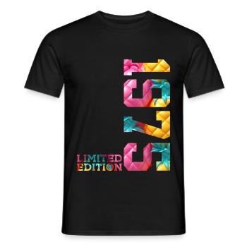 51ST BIRTHDAY LIMITED EDITION 1975 - Men's T-Shirt - black - Front - AI Model Male 178 light (178cm)