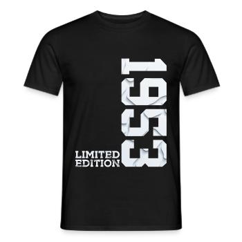 73RD BIRTHDAY LIMITED EDITION 1953 - Men's T-Shirt - black - Front - AI Model Male 178 light (178cm)