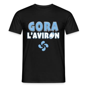 Rugby Bayonne Gora l'Aviron Supporter Homme Enfant - Men's T-Shirt - black - Front - AI Model Male 178 light (178cm)
