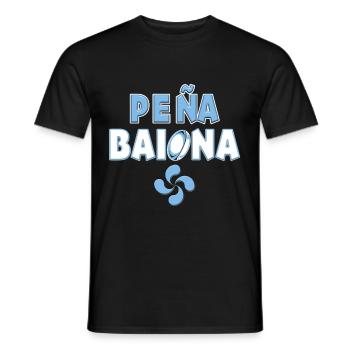 Pena Baiona of Bayonne Rugby Pays Basque - Men's T-Shirt - black - Front - AI Model Male 178 light (178cm)