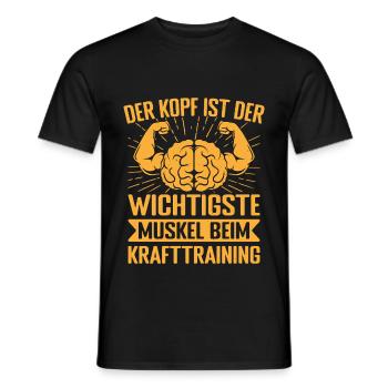 Fitness Bodybuilder La tête Muscle le plus important - T-shirt homme - noir - Devant - AI Model Male 178 light (178cm)