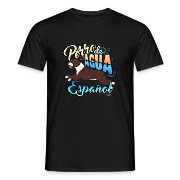 perrodeaguaespanol4 - Men's T-Shirt - black - Front - AI Model Male 178 light (178cm)