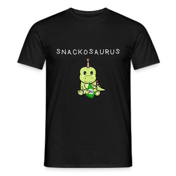 Snackosaurus - sac et dinosaure - T-shirt homme - noir - Devant - AI Model Male 178 light (178cm)