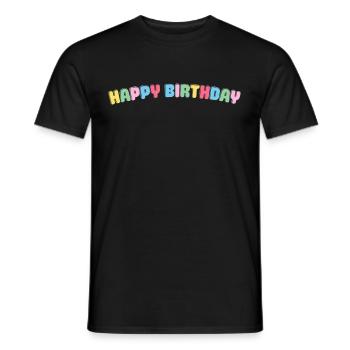 Joyeux anniversaire Félicitations anniversaire - T-shirt homme - noir - Devant - AI Model Male 178 light (178cm)