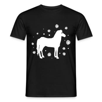 Horse - Riding Equestrian Stallion Ross Mare - Men's T-Shirt - black - Front - AI Model Male 178 light (178cm)