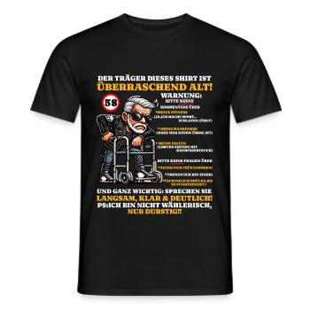 Anniversaire 58 ans Étonnamment vieux hommes - T-shirt homme - noir - Devant - AI Model Male 178 light (178cm)