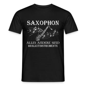 Saxophon - Männer T-Shirt - Schwarz - Vorne - AI Model Male 178 light (178cm)