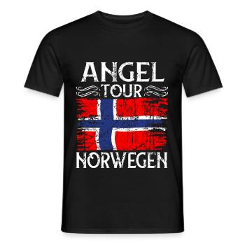 Angel Tour Norvège Pêcher - T-shirt homme - noir - Devant - AI Model Male 178 light (178cm)