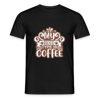 Mon groupe sanguin est un autocollant de café - T-shirt homme - noir - Devant - AI Model Male 178 light (178cm)