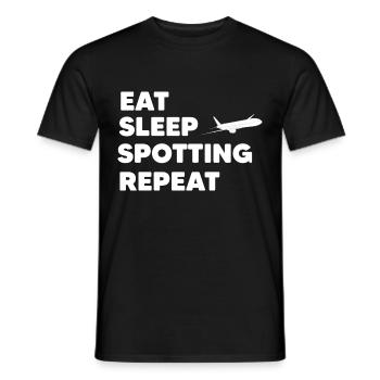 Planespotter Airplane Photographer Gift June Grandpa - Men's T-Shirt - black - Front - AI Model Male 178 light (178cm)