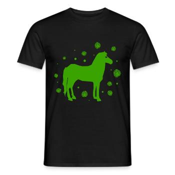 Pferd - Reiten - Reitsport - Hengst -Ross - Männer T-Shirt - Schwarz - Vorne - AI Model Male 178 light (178cm)