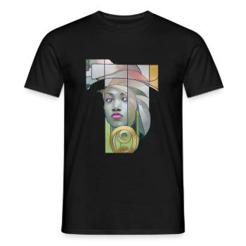 Queen AFRICA - T-shirt homme - noir - Devant - AI Model Male 178 light (178cm)