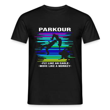 Parkour Backflip - Männer T-Shirt - Schwarz - Vorne - AI Model Male 178 light (178cm)