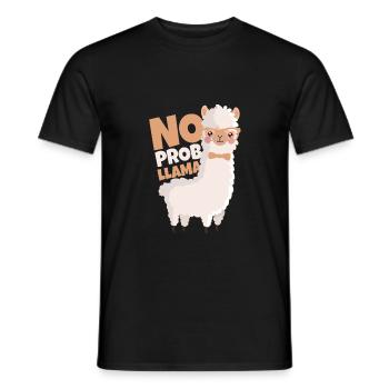 Lama Alpaka Pas de problème Pas de lama Drôle Drôle - T-shirt homme - noir - Devant - AI Model Male 178 light (178cm)